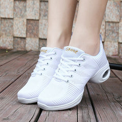 Women's 4.5cm Dance Sneakers Party Training Performance Professional Dance Shoes JazDance