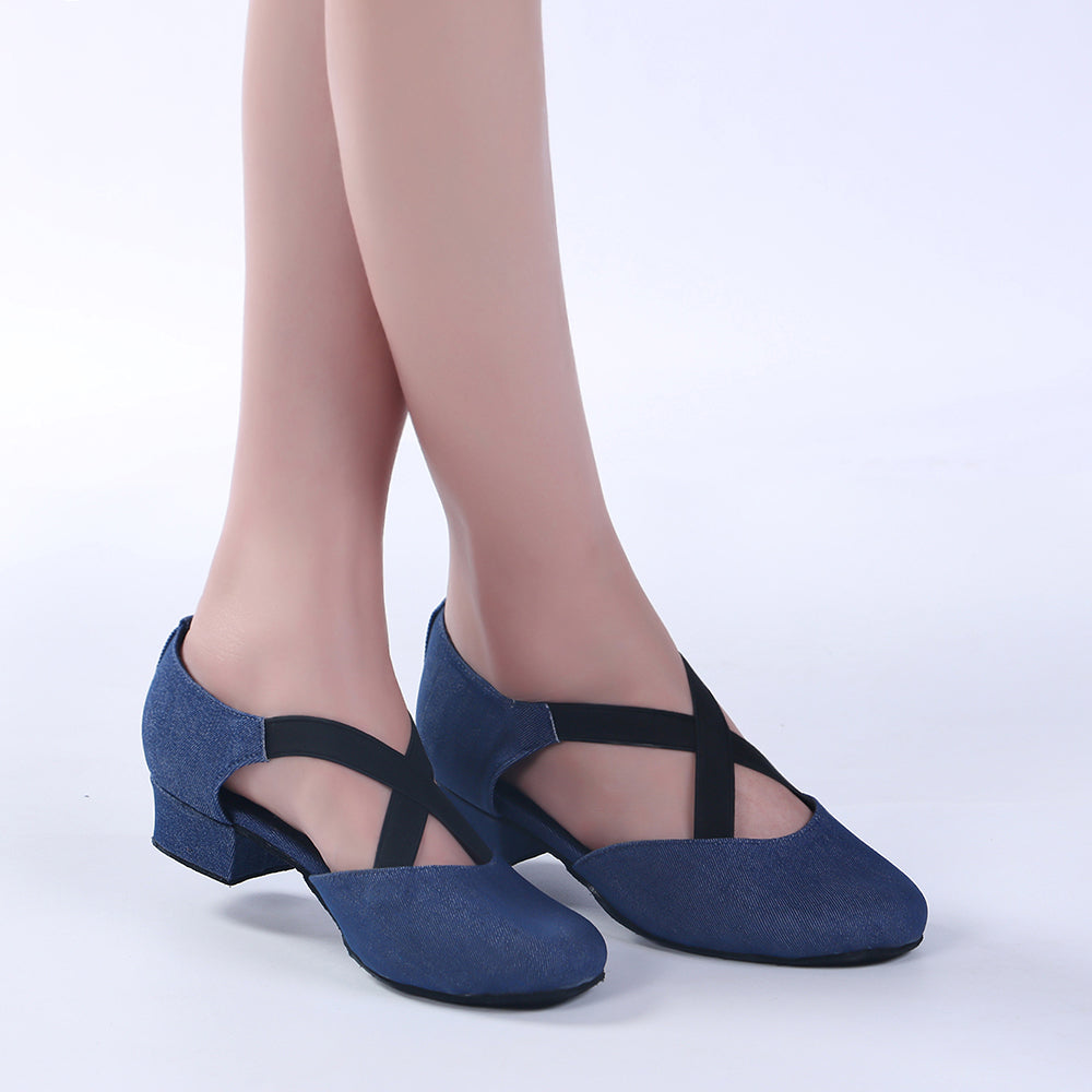 Women's Demin 3.5cm Heels Ballroom Swing Dance Shoes