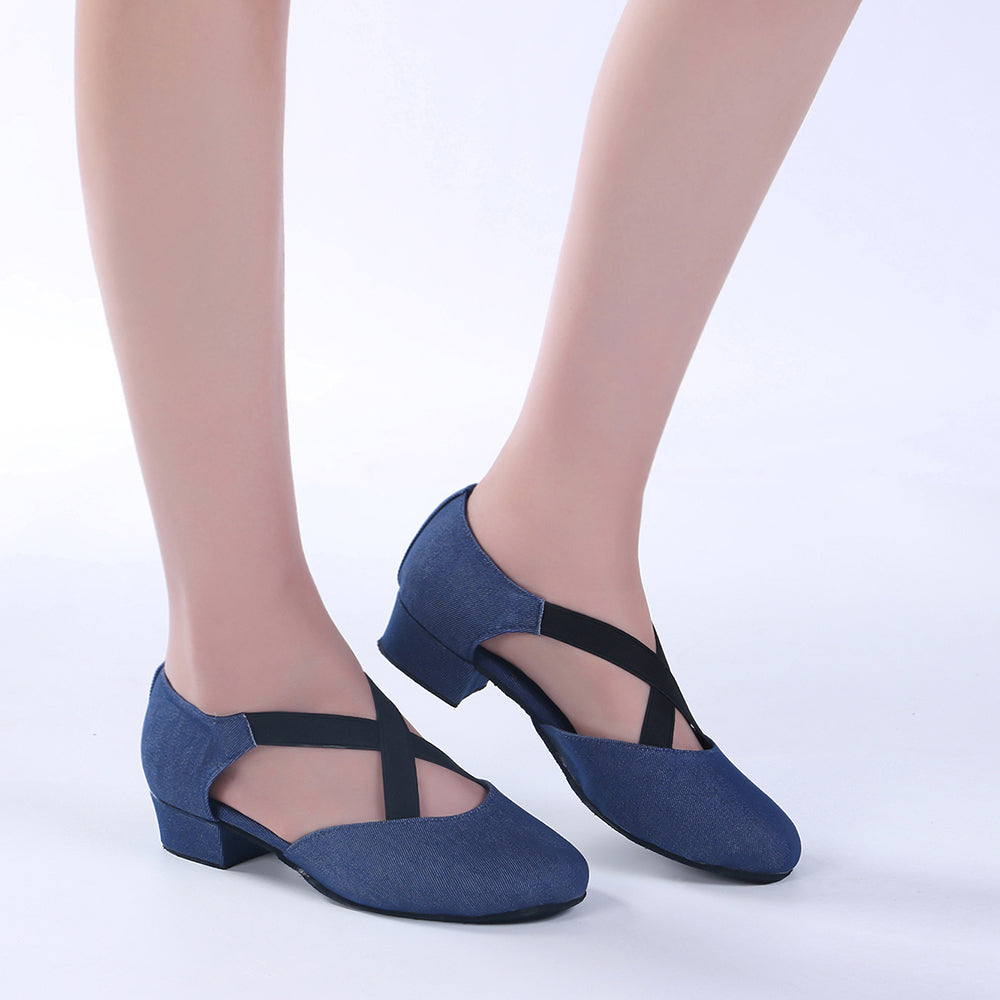 Women's Demin 3.5cm Heels Ballroom Swing Dance Shoes