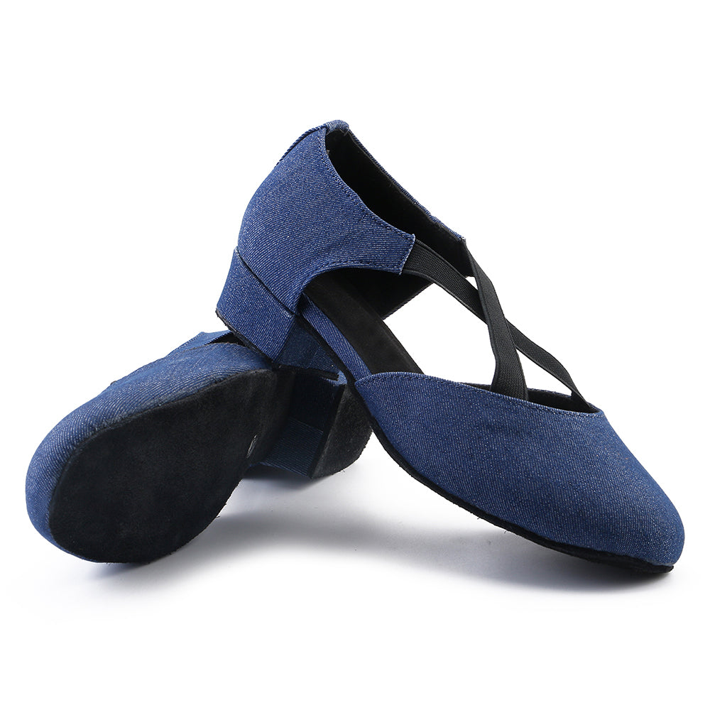 Women's Demin 3.5cm Heels Ballroom Swing Dance Shoes