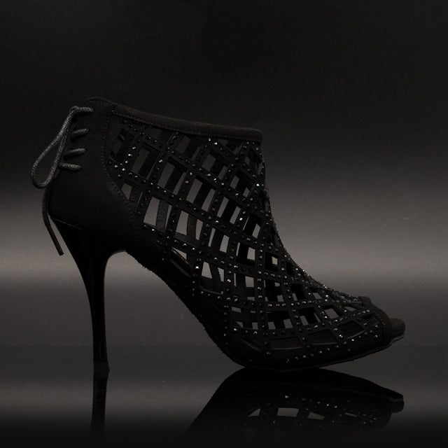 Women's Suede Crystal Customized Heel Dance Boots Salsa Shoes Ballroom Dance Shoes