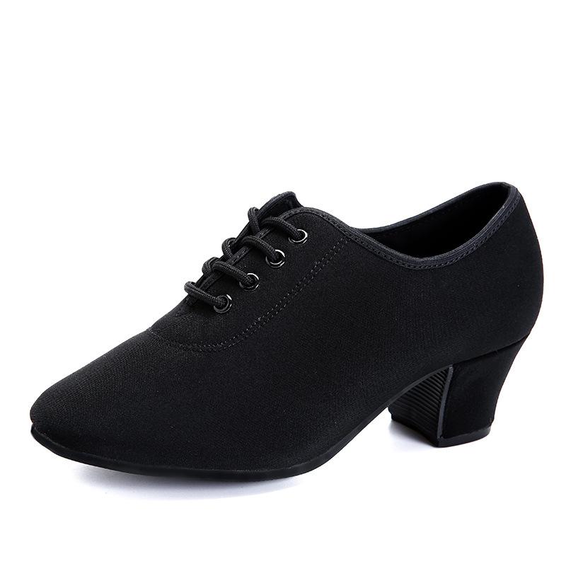 Women's Cloth Heels Modem With Lace-up Teaching & Practice Dance Shoes