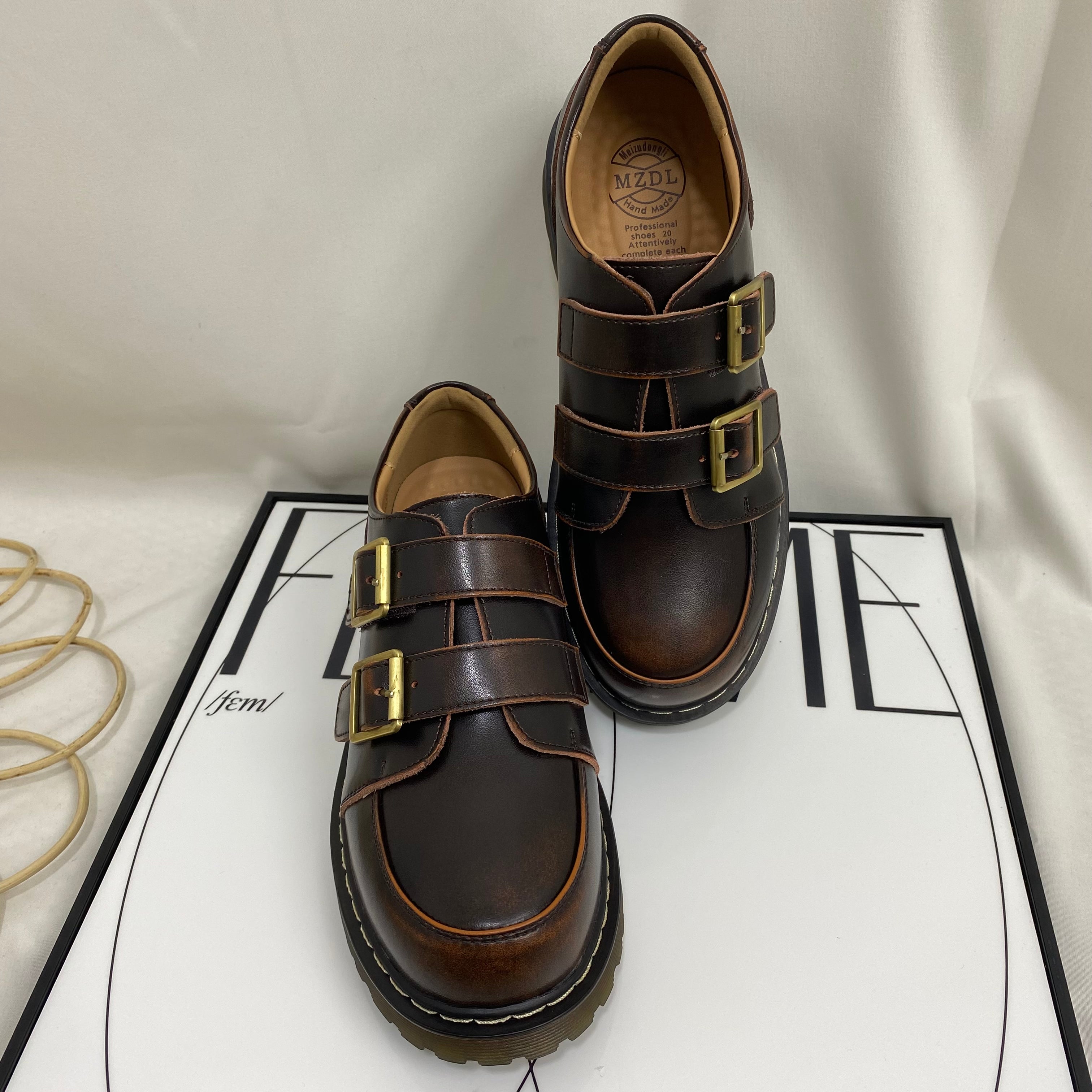 British-Style Big-Toed Leather Shoes