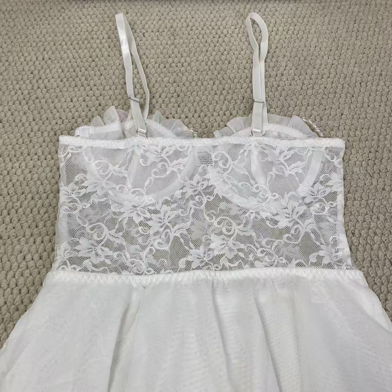 French-style lace halter dress set