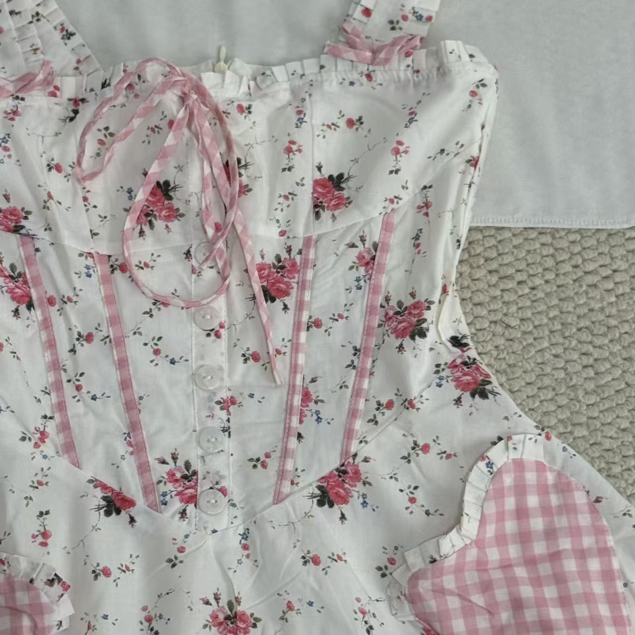Floral print halter-neck mini dress
