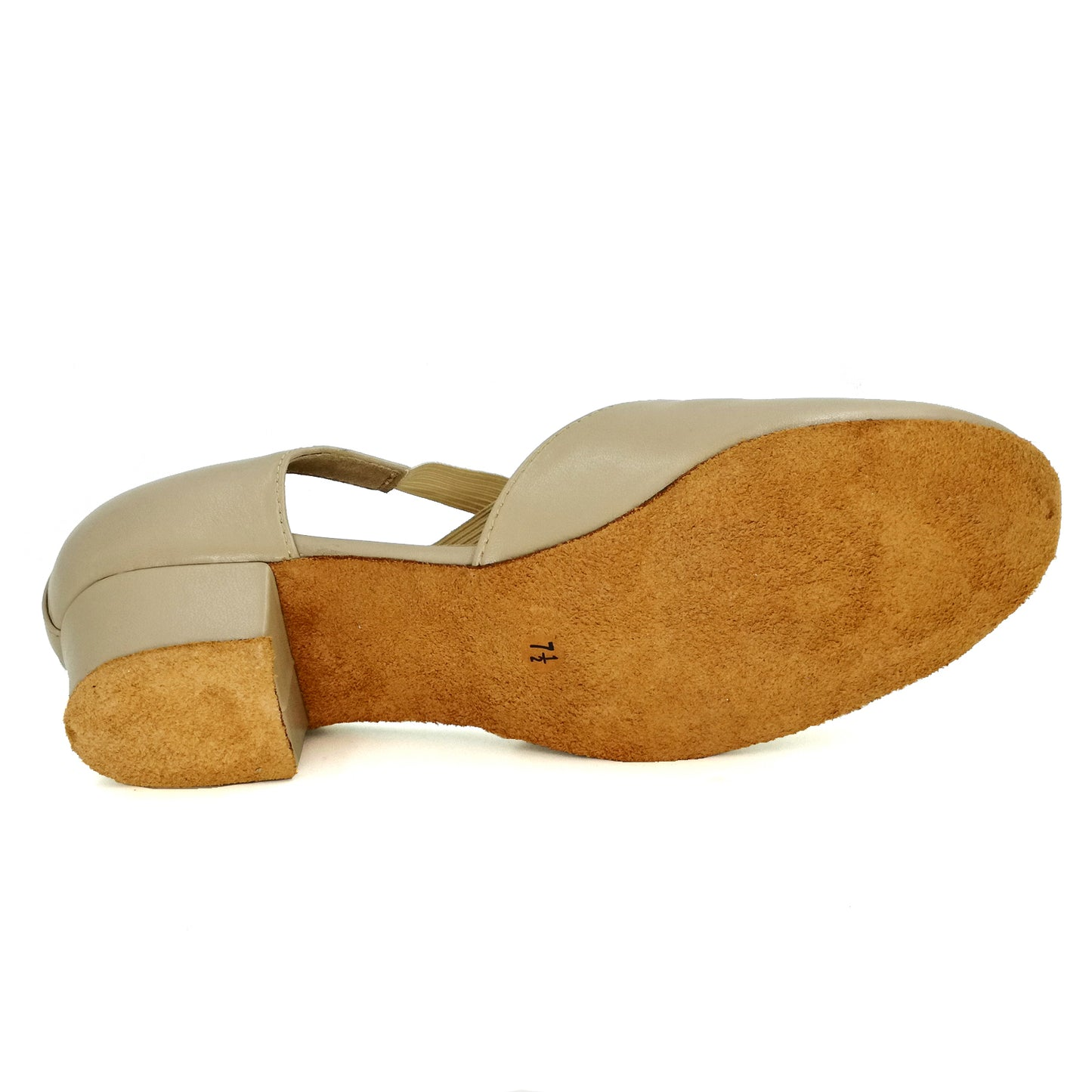 Women's Beige Leatherette 3.5cm Heels Ballroom Swing Dance Shoes