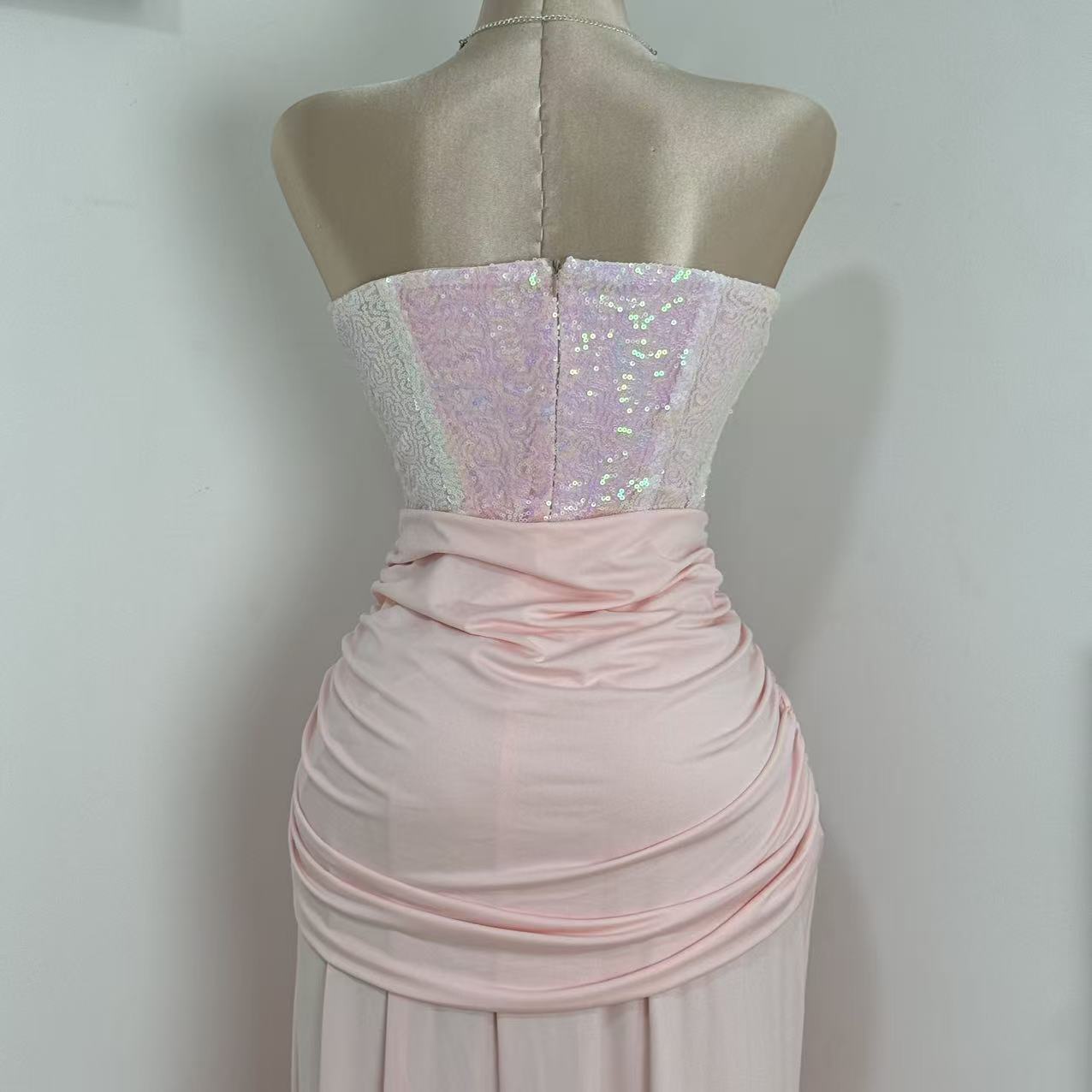 High-Waisted Slim-Fit Lace-Up Dress