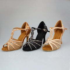 Women's Leatherette Customized Heel Ballroom Dance Shoes Salsa Latin Dance Shoes