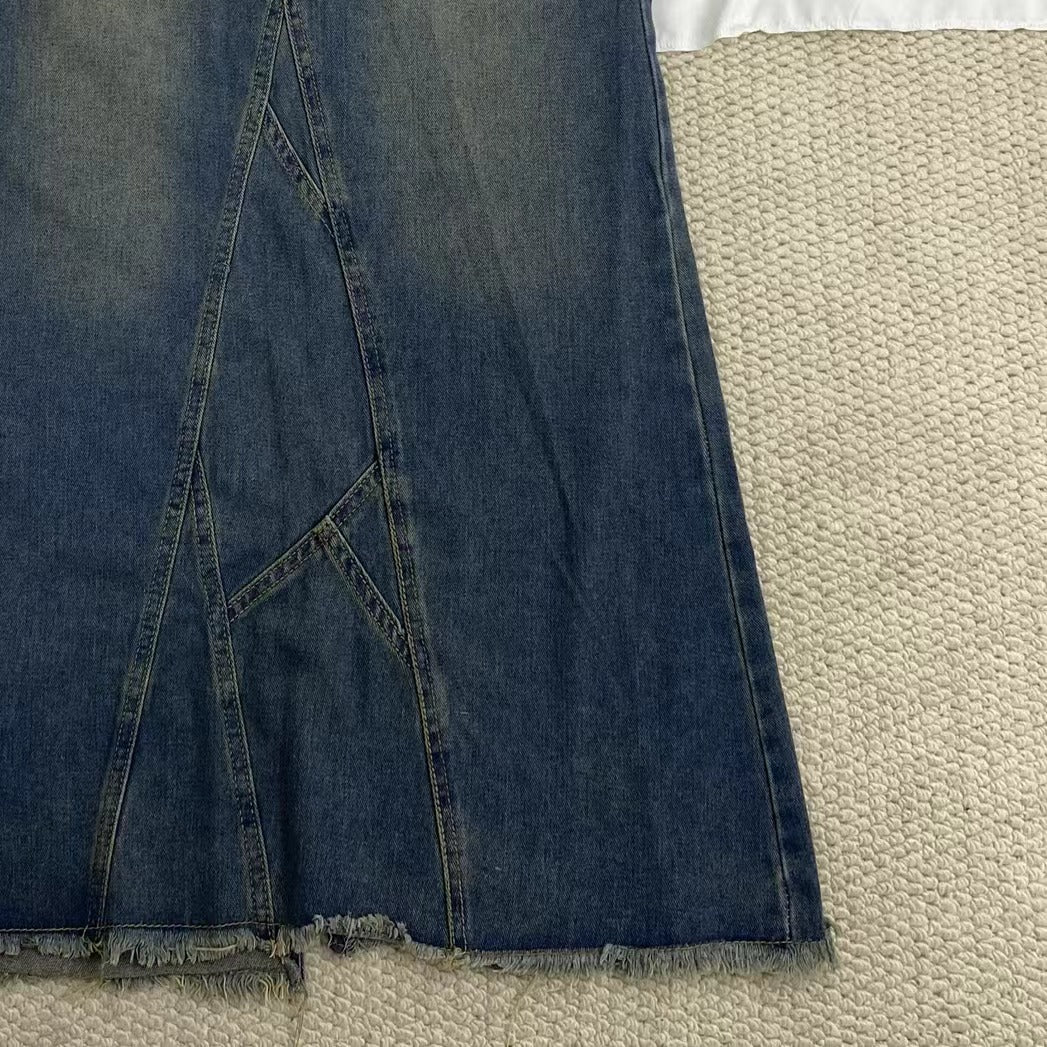 Lrregular Hem Midi Skirt