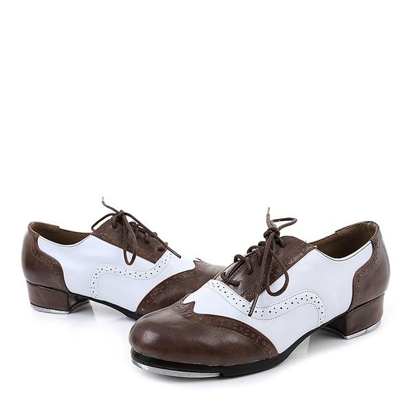 Unisex Real Leather 3cm Heel Tap Dance Shoes