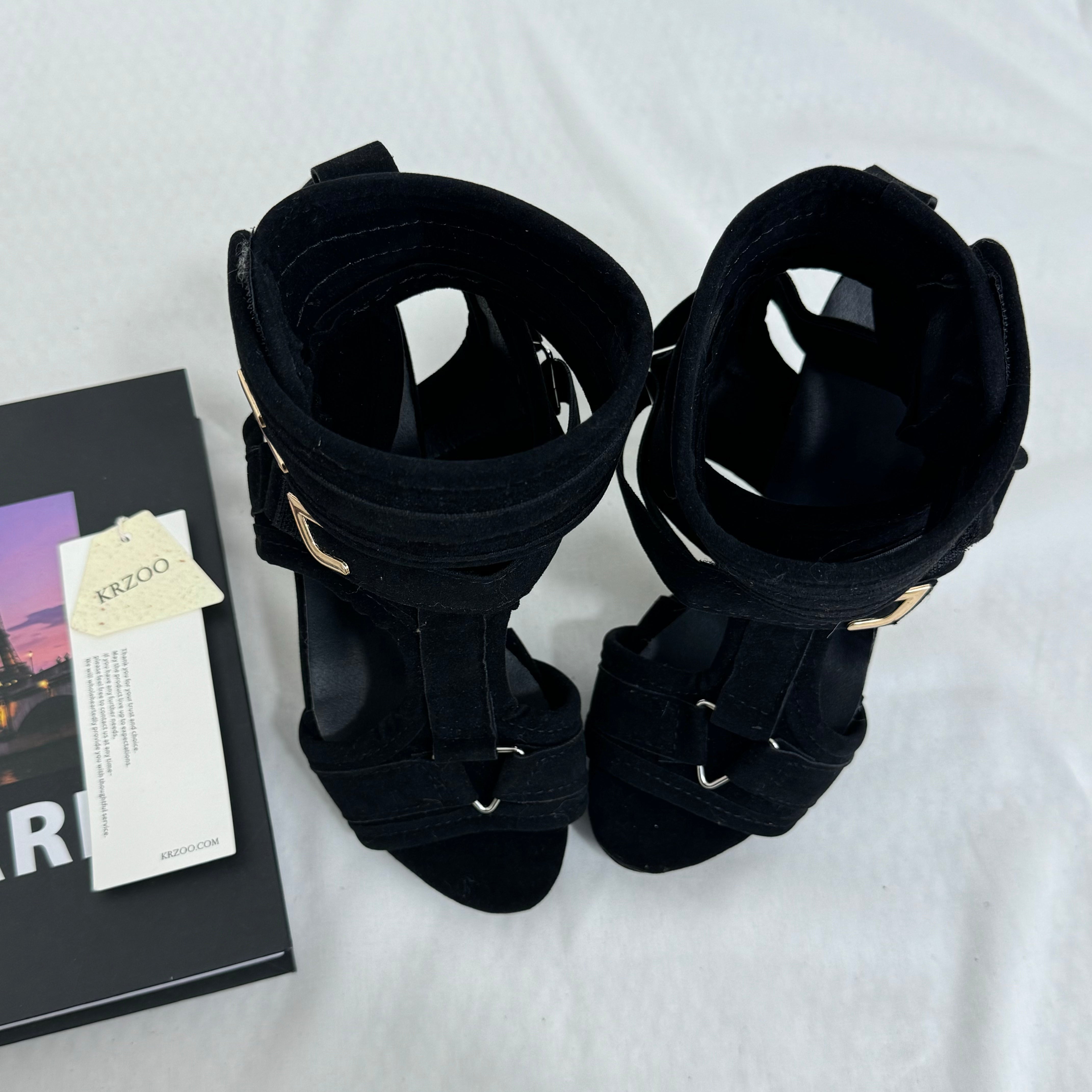 Fish-mouth velcro slip-on sandals