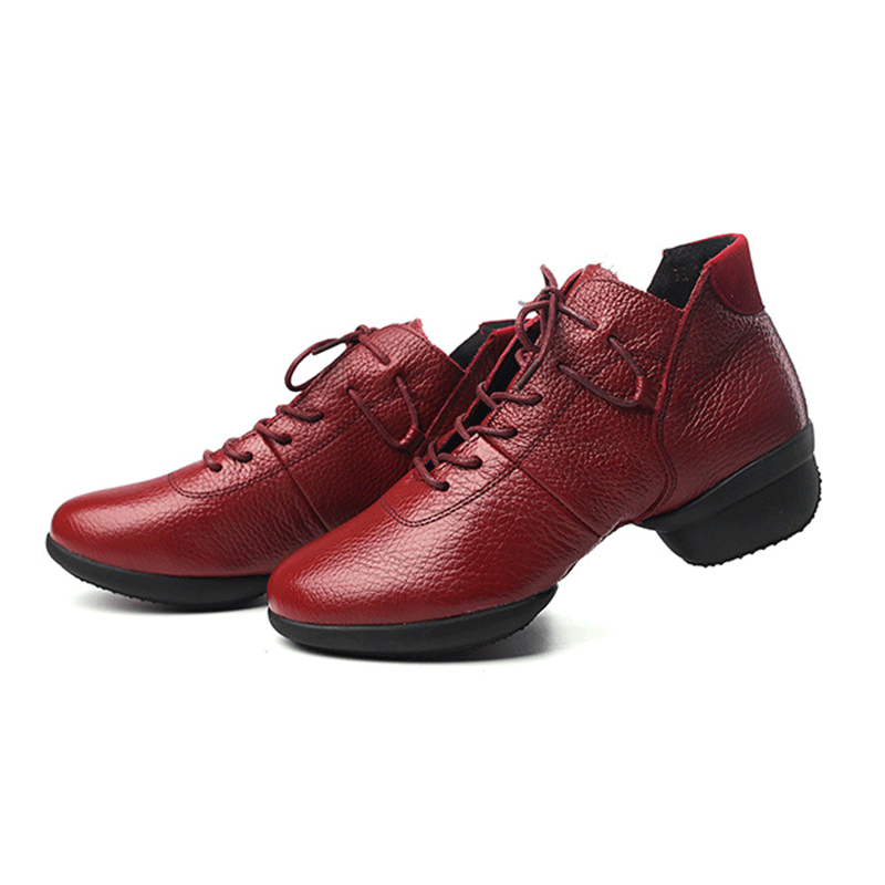 Women's 4cm Training Practice Outdoor Mesh Lace-up Dance Shoes JazDance Shoes