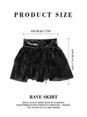 Sparkly Black Mini Skirt For Holidays And Celebrations