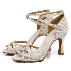 Women's Satin Customized Heel Latin Shoes Salsa Shoes Ballroom Dance Shoes