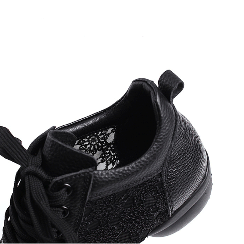 Women's Mesh Lace-up 4cm Heel Dance Sneakers Practice Dance Shoes JazDance