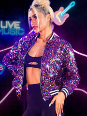 Sparkly Purple Jacket - Trendy Shiny Colorful Jackets
