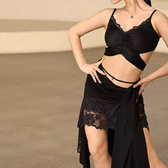 Women's Black Latin Dance Srt Training Performance Srts Dance Wear