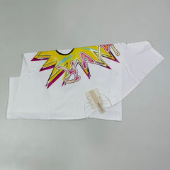 Printed cotton round-neck short-sleeved shirt