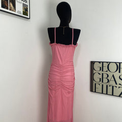 Hollowed-Out Mesh Lace Dress