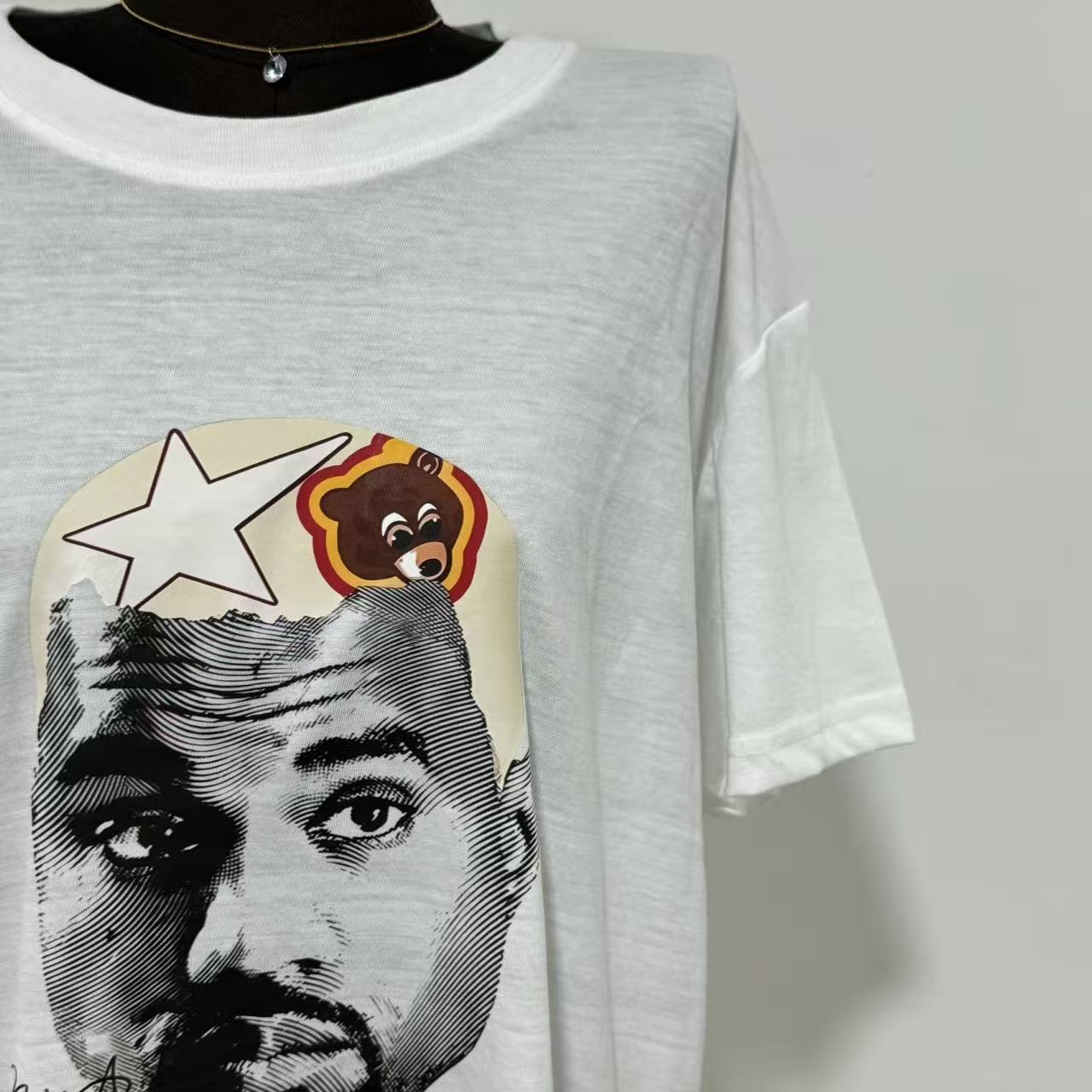 Cartoon-Print Crew Neck Short-Sleeve T-Shirt