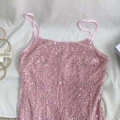 Backless Sequined Glitter Dress
