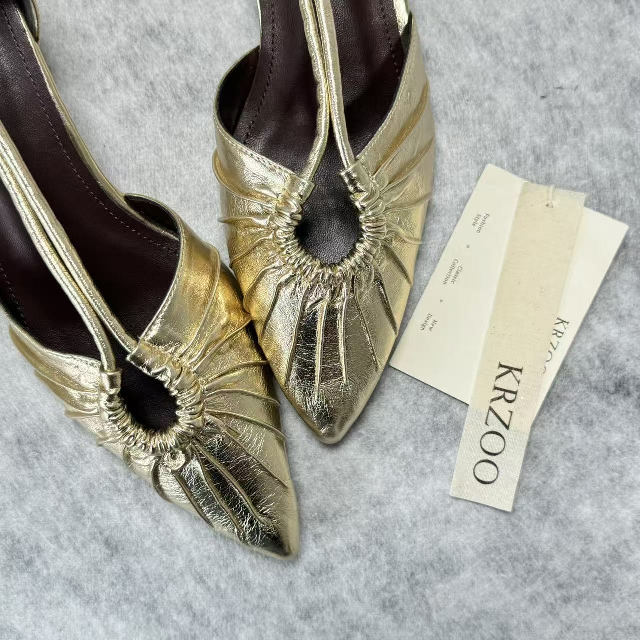 Ruffled headband open-toe thick-soled shoes