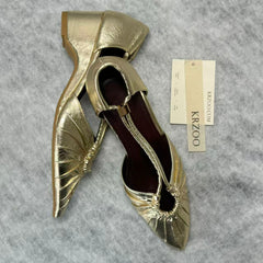 Ruffled headband open-toe thick-soled shoes