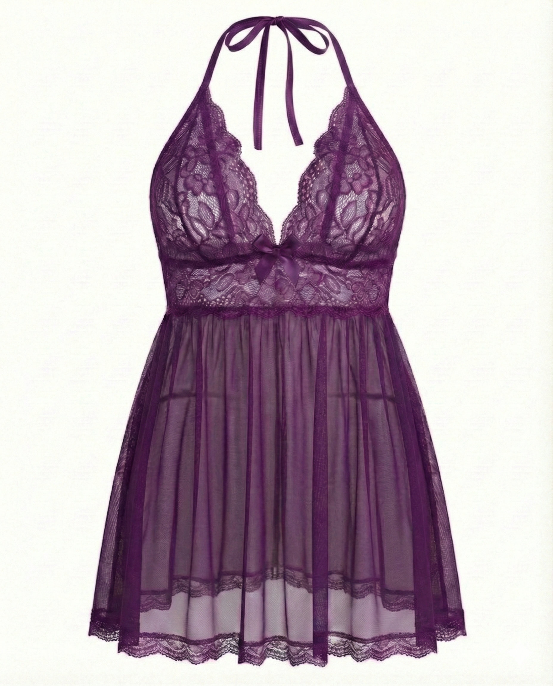 Women's Plus Size Lace Babydoll â€?Mesh Chemise Sleepwear