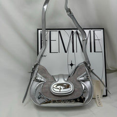 Crocodile-patterned crossbody bag for the armhole