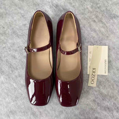 Leather upper platform flat-heeled sandal