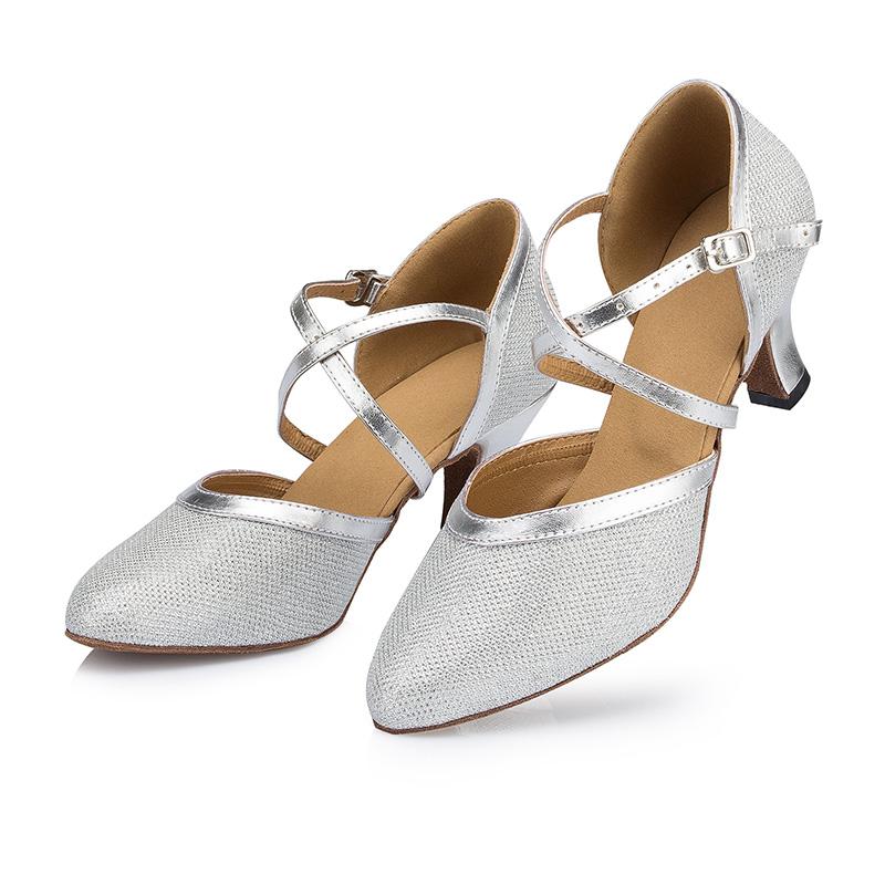 Women's Sparkling Glitter Customized Heel Ballroom Dance Shoes Modern Shoes