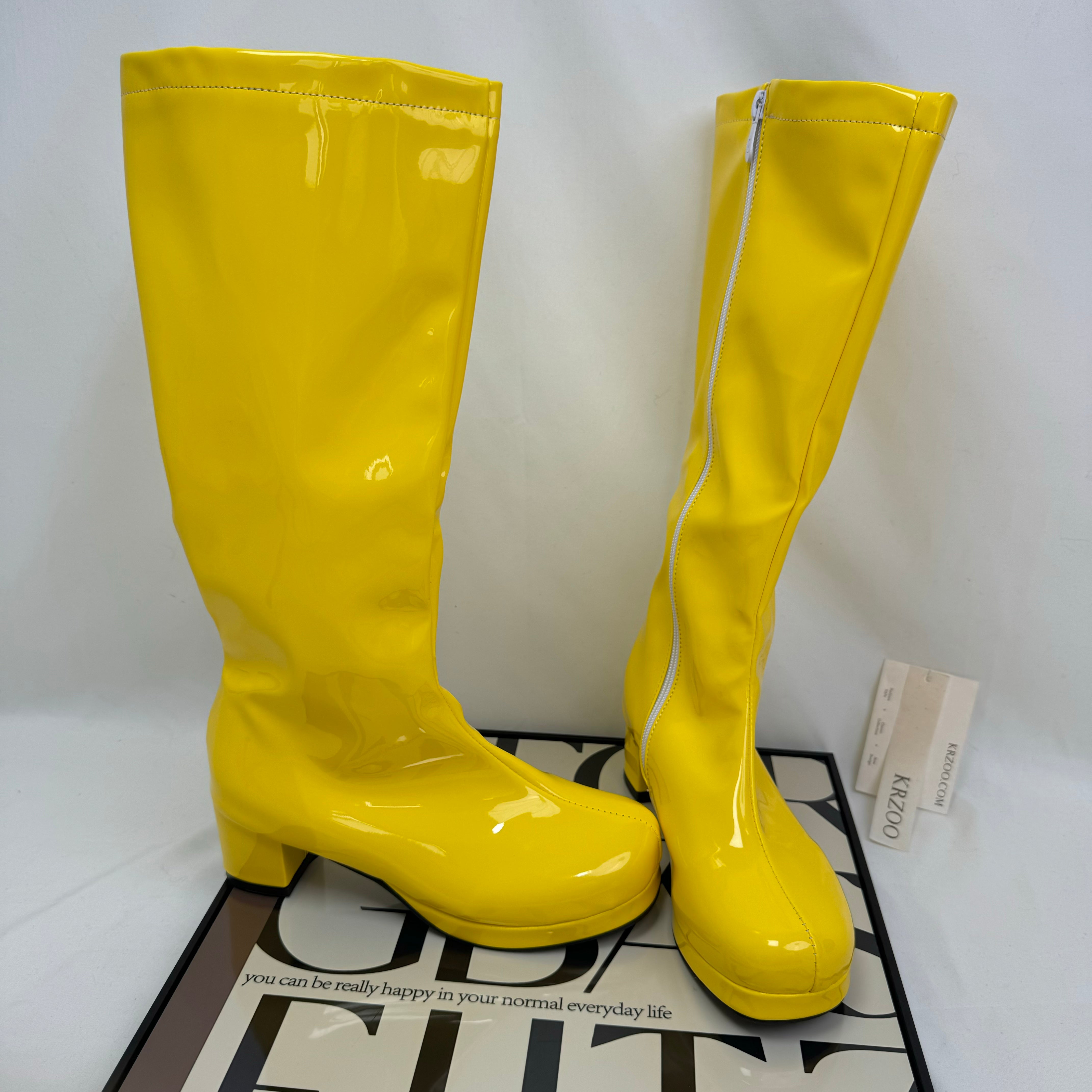 Side-zip mid-calf boots