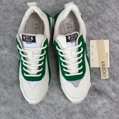 Leather multi-color thick-soled versatile shoes