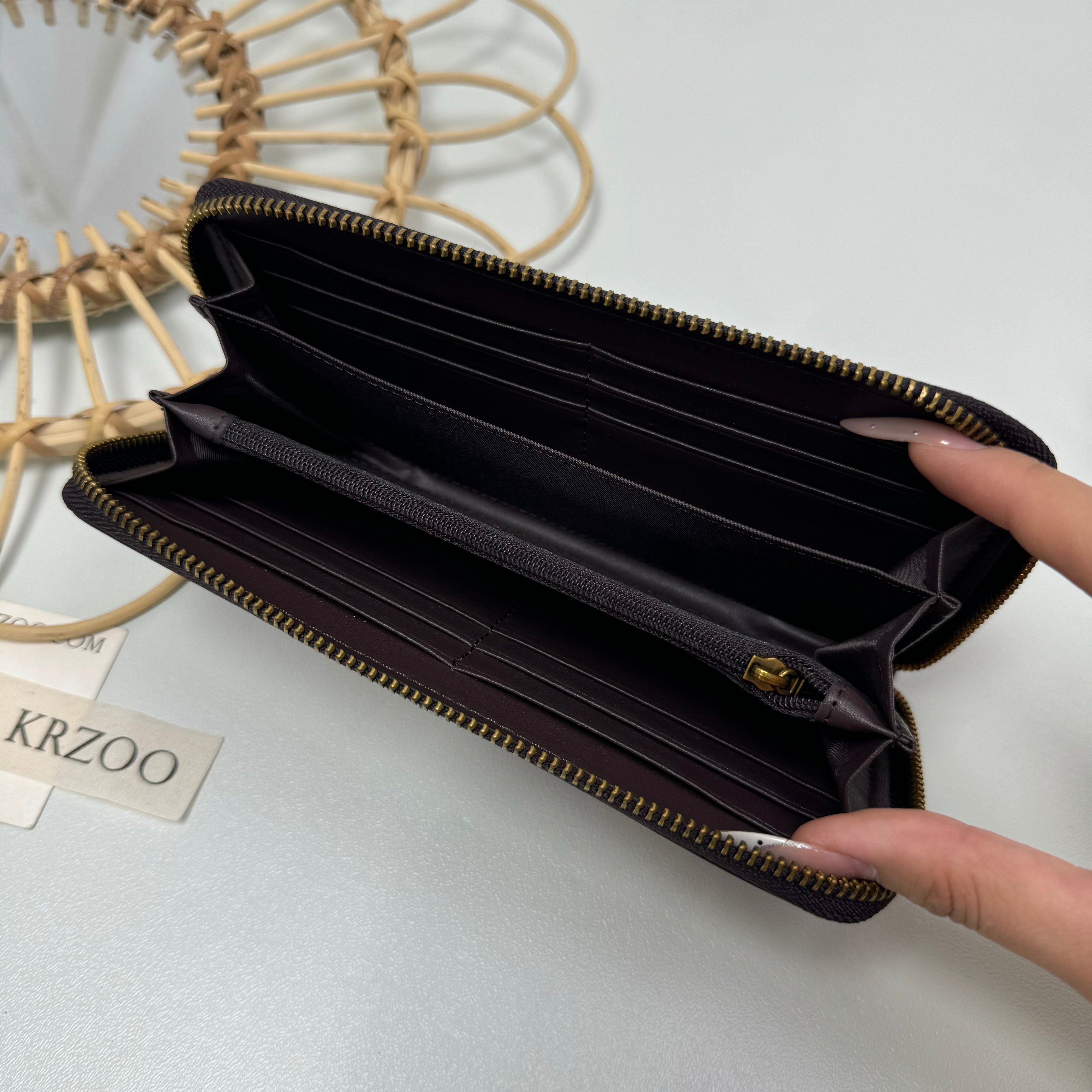 Butterfly embossed leather wallet