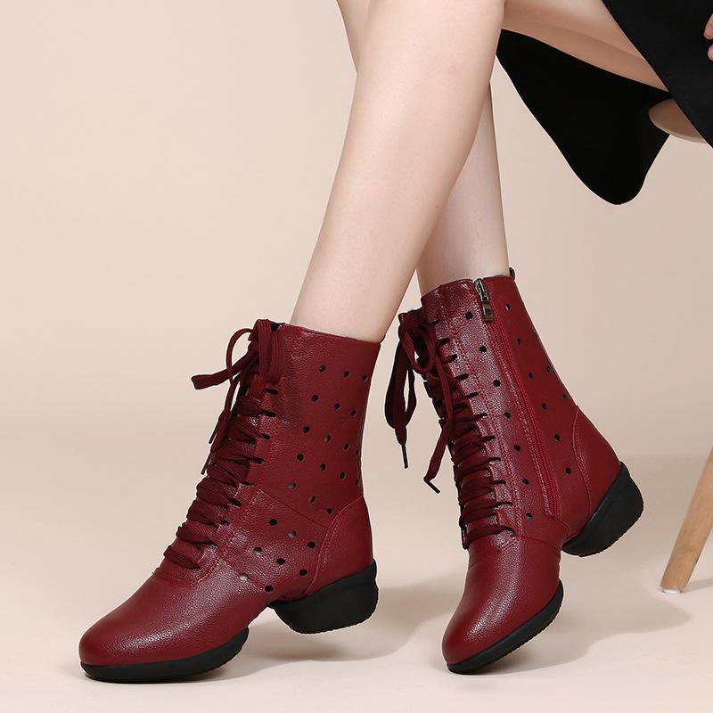 Women's Leatherette 4cm Heels JazWith Lace-up Dance Shoes/Dance Boots