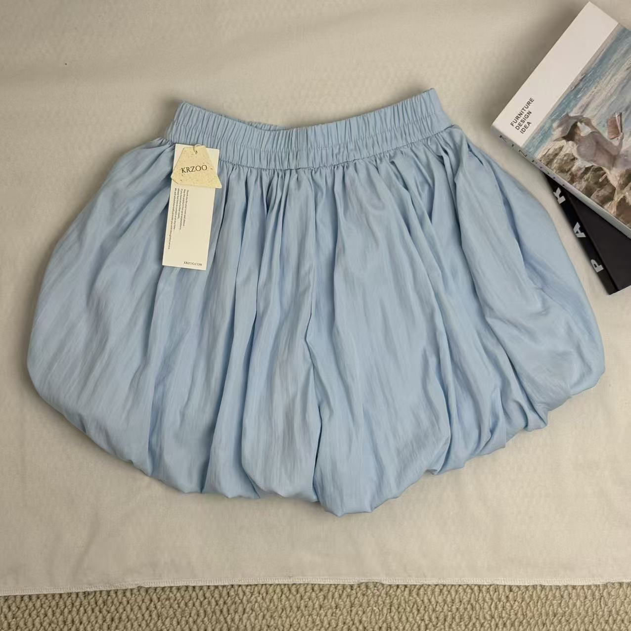 White A-Line Puffy Tulip Skort