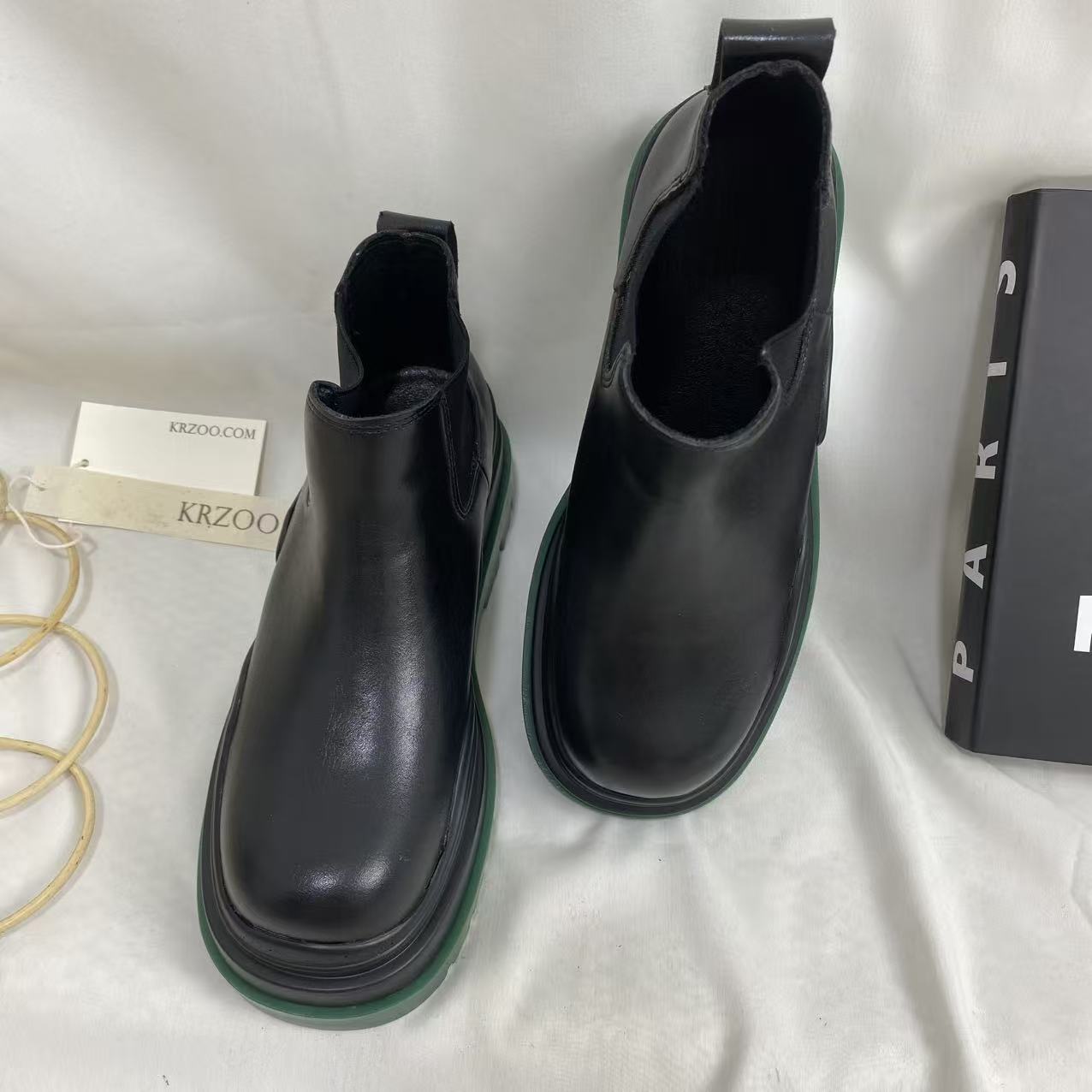 Green-Soled Platform Ankle Boots
