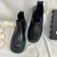 Green-Soled Platform Ankle Boots