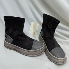 Elastic thick-soled short boots with soft bottom