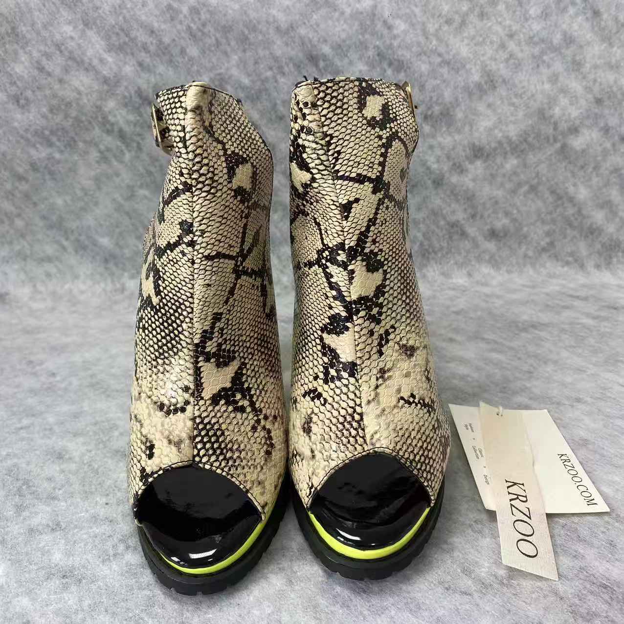 Leopard print waterproof platform high heel