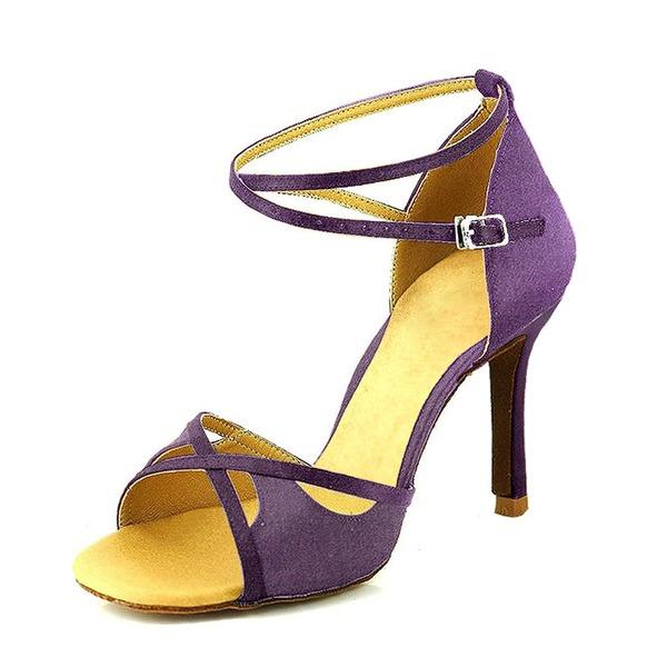 Women's Suede 9cm Heel Latin Salsa Dance Shoes Ballroom Dance Shoes