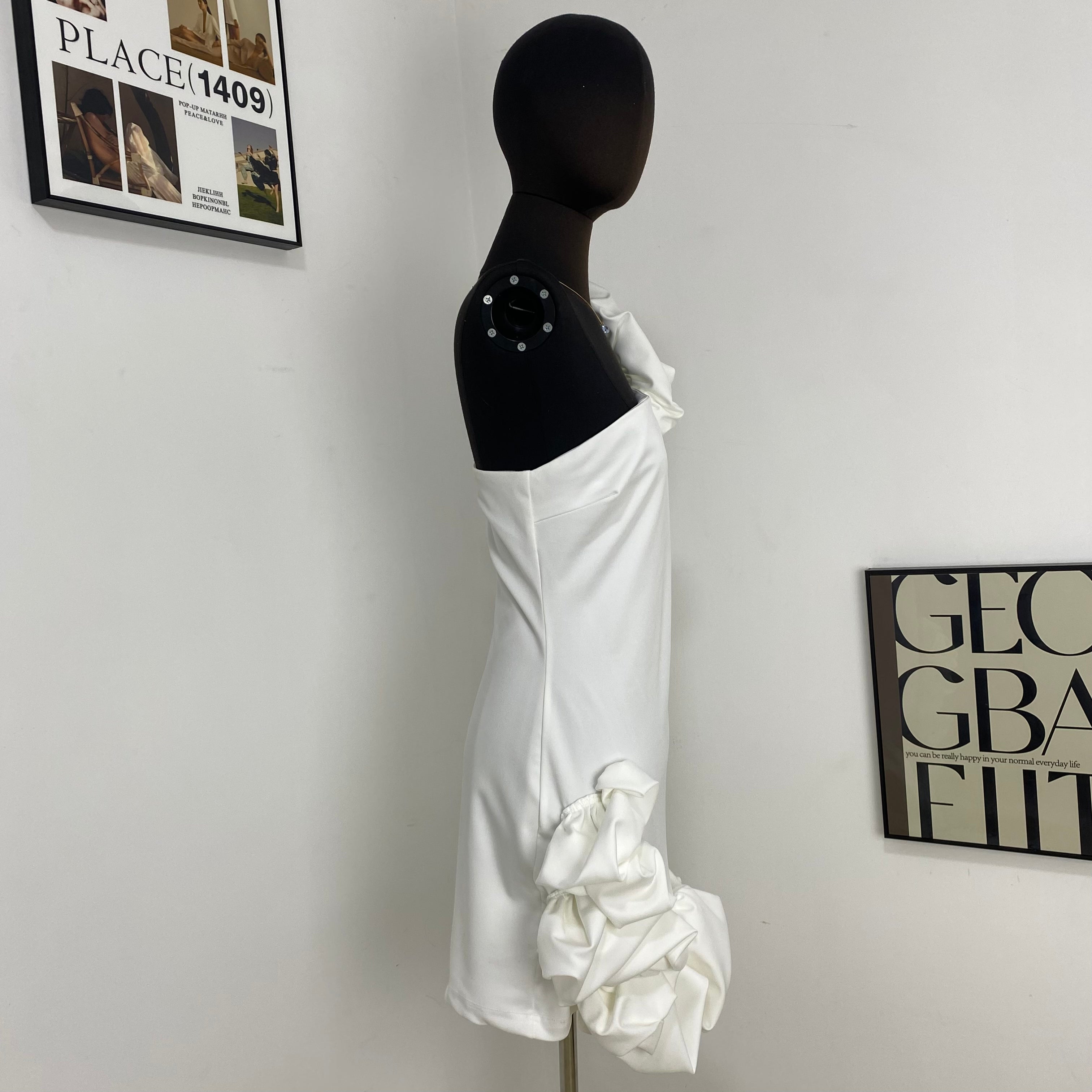 Ruffled Floral Waist-Cinching Dress
