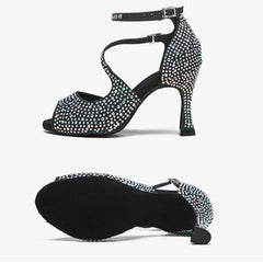 Women's Sparkling Glitter Customized Heel Latin Shoes Salsa Shoes Ballroom Dance Shoes