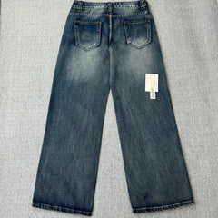 Straight and slightly wide-leg jeans