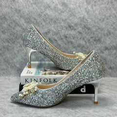 Crystal stiletto heels