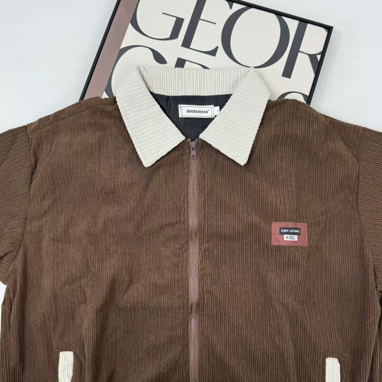 Flannel loose baseball jacket