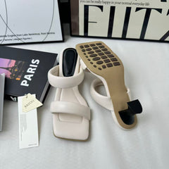 Soft leather slip-resistant slippers
