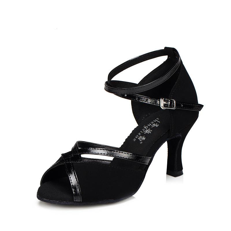 Women's Satin Velvet Customized Heel Ballroom Dance Shoes Latin Shoes
