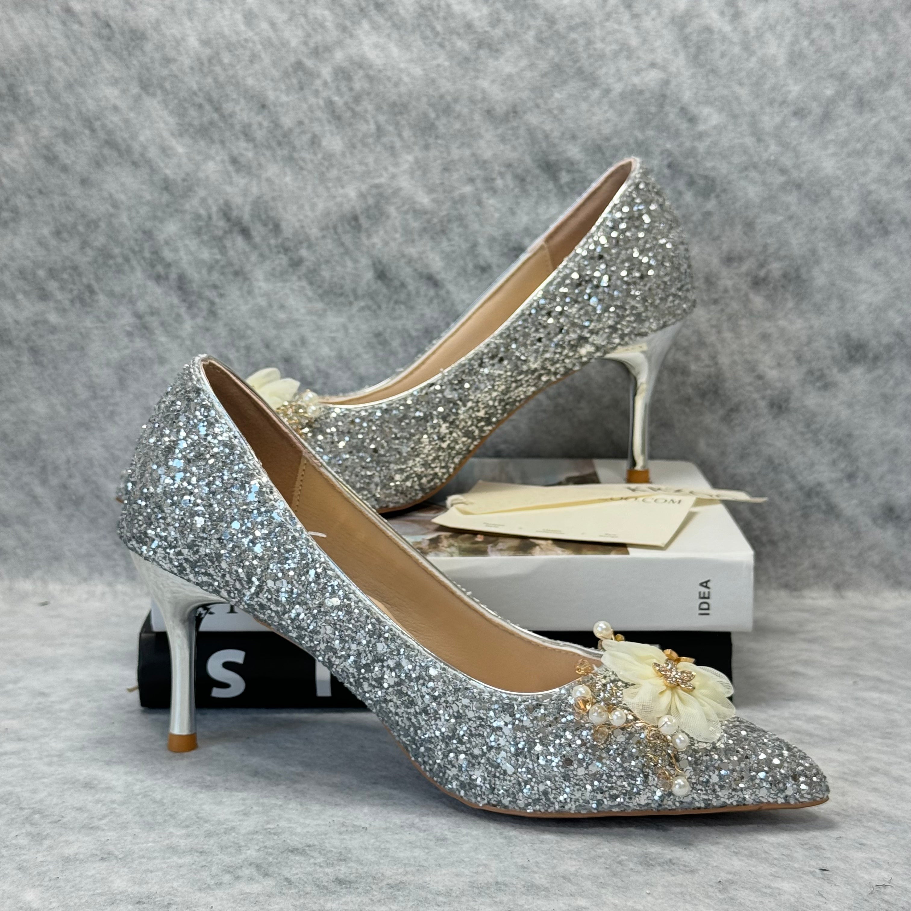 Crystal stiletto heels