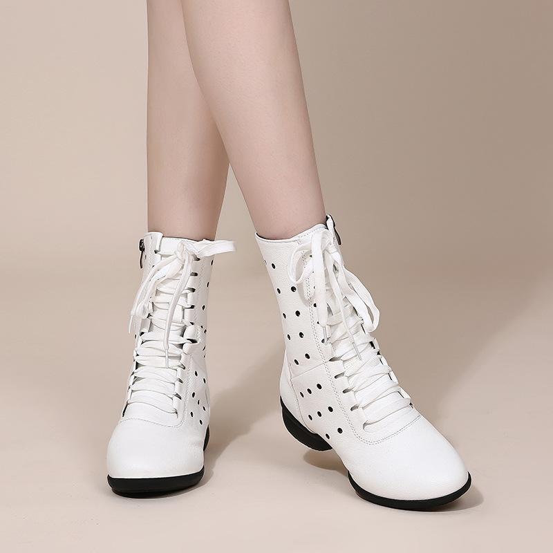 Women's Leatherette 4cm Heels JazWith Lace-up Dance Shoes/Dance Boots